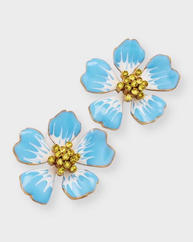 Hand-Painted Flower Earrings
